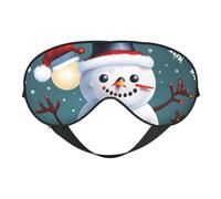 Christmas Happy Snowmans Eye Mask, Sleep Mask for Men Women 100% Blackout, No Pressure On Eyes, Soft & Breathable