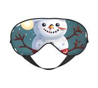 Christmas Happy Snowmans Print Breathable Full-Cover Eye Mask Stylish Adjustable Nap Night Restful Environment