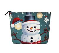 Christmas Happy Snowmans Print Makeup Bag Cute Cosmetic Bag for Women Makeup Pouch Travel Toiletry Bag for Lady