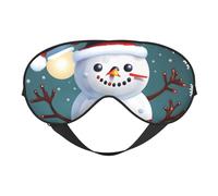 Christmas Happy Snowmans Print Sleep Mask Silk-Like Eye Mask Sleeping Eye Mask for Women Men for Travel Sleep Relaxation