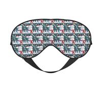 Christmas Happy Snowmans Print Soft Eye Mask Lightweight Sleep Aid Breathable Blackout Travel Nap Yoga Meditation