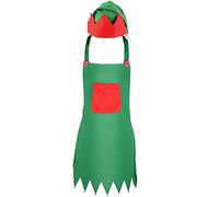 Christmas Hat Apron Chef Costume Set Holiday Cooking Aprons Cosplay Kitchen Decorations Adult Teens Funny Costume Christmas Funny Hat For Adult Knitted Christmas Hats Adults Green Christmas Hats