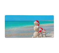 Christmas Hat by The Sea Print Large Gaming Mouse Pad (90x40cm / 36x16in) Extended Desk Mat for Gaming & Work