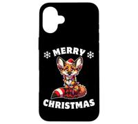 Christmas Hat Christmas Fairy Lights Maned Wolf Case for iPhone 16 Plus