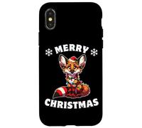 Christmas Hat Christmas Fairy Lights Maned Wolf Case for iPhone X/XS