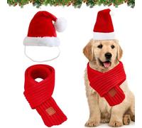 Christmas Hat Dog, Cats and Dogs Christmas Costume, Pet Scarf, Pet Christmas Hat, Cat Dog Christmas Costume, Funny Hat Decoration Christmas Outfit Gift