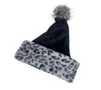 Christmas Hat - Double-Layer Plush Leopard | Festive Headwear | Perfect for Gatherings, Photography, Parade, Family, Friends, Mother, Girlfriend, Holiday Parties, Christmas Celebration