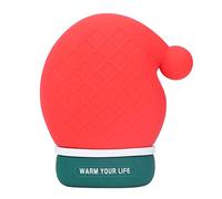 Christmas Hat Gloves Hot Water Bottle Silicone Hand Warmer Water Leakage Scaldproof Portable Heating Bag for Home Office Red 320ml