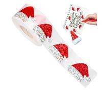 Christmas Hat Stickers - 500 Pieces Holiday Party Favor Labels, Seasonal Decorative Decals, Festive Winter Embellishments, Celebration Supplies | School Home Kids Adults Men Greeting Card Journal Scra