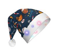 Christmas Hat with Design Sports Baseball Game LED for Adults Unisex Christmas Hat for New Year Festive Party