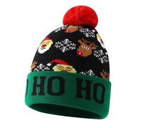 Christmas Hats Adult Christmas Hat Women Men Plush Knitted Fleece Winter Hat Warm Hat Unisex Beanie Hat for Christmas Party