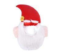 Christmas Hats for Dogs, Christmas Hat for Pets - Cute Flower Puppy Santa Hat, Realistic Plush Beard, Comfortable, Adjustable Pet Headwear with Elastic Band for Medium
