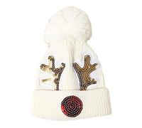 Christmas Hats For Kids With Deer Horn Ornament -Santa- For Children Winter Knitted For Boys Girls Knitted Hats