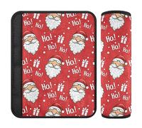 Christmas Head Santa Pattern Car Seat Shoulder Pads Belt Pad for Babys Toddler Seat Cushion for Kids 2 Pack 6.5 * 6.5in