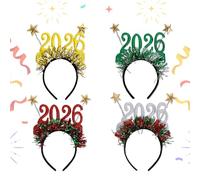 Christmas Headband - 4 Pieces Festive Headpiece 2026 - Christmas Parties Favors Decoration | for Holiday Party Winter Photo Props Outfit Halloween Cosplay Kid Women Adult Girl