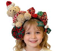 Christmas Headband | Bear Design Headband | Girls Headband with Christmas Bear Theme Print | Party Accessory Birthday Carnival Photo Girls Teen Cosplay Holiday
