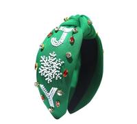 Christmas Headband Delicate Knotting Wide Brim Hairband With Rhinestone Woman Teens Wash Face Makeup Hair