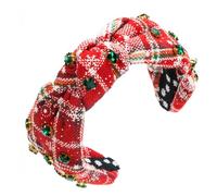 Christmas Headband Delicate Knotting Wide Brim Hairband With Rhinestone Woman Teens Wash Face Makeup Hair Accessory Washing Face Headbands For Woman Bulk Washing Face Headband
