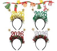 Christmas Headband For Kids - 4 Pieces Headwear 2026 - Christmas Accessories & Decorations - Cosplay Christmas Party Costume Winter Props Foto Halloween Adults