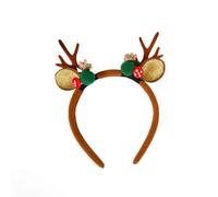 Christmas Headband Gold-Plated Glitter Antler Bell Head Buckle Christmas Headband Elk Headwear Children Adults (#35)