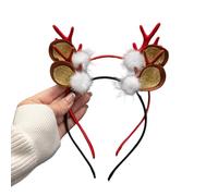 Christmas Headband Gold-Plated Glitter Antler Bell Head Buckle Christmas Headband Elk Headwear Children Adults (#10(2PCS))