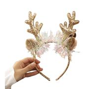 Christmas Headband Gold-Plated Glitter Antler Bell Head Buckle Christmas Headband Elk Headwear Children Adults (#2)