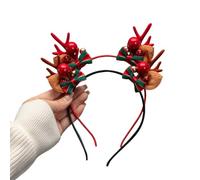 Christmas Headband Gold-Plated Glitter Antler Bell Head Buckle Christmas Headband Elk Headwear Children Adults (#6(2PCS))