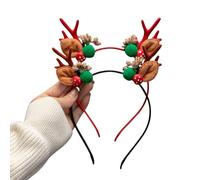 Christmas Headband Gold-Plated Glitter Antler Bell Head Buckle Christmas Headband Elk Headwear Children Adults (#11(2PCS))