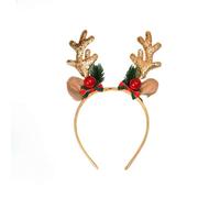 Christmas Headband Gold-Plated Glitter Antler Bell Head Buckle Christmas Headband Elk Headwear Children Adults (#41)