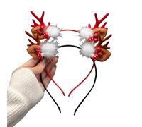 Christmas Headband Gold-Plated Glitter Antler Bell Head Buckle Christmas Headband Elk Headwear Children Adults (#15(2PCS))