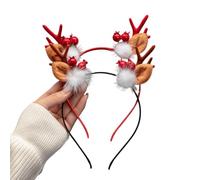 Christmas Headband Gold-Plated Glitter Antler Bell Head Buckle Christmas Headband Elk Headwear Children Adults (#20(2PCS))