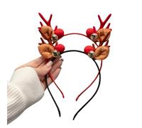 Christmas Headband Gold-Plated Glitter Antler Bell Head Buckle Christmas Headband Elk Headwear Children Adults (#12(2PCS))