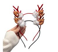 Christmas Headband Gold-Plated Glitter Antler Bell Head Buckle Christmas Headband Elk Headwear Children Adults (#14(2PCS))