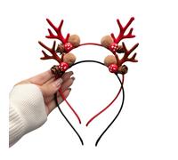 Christmas Headband Gold-Plated Glitter Antler Bell Head Buckle Christmas Headband Elk Headwear Children Adults (#17(2PCS))