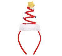 Christmas Headband with Bells - Elastic Santa Claus Hair Band, Flashing Spiral Christmas Tree Hair Hoop, Unisex Holiday Party Headwear Accessory for Christmas & New Year - 1 Piece (Red)