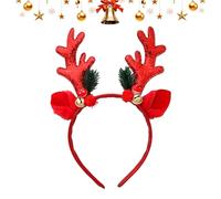 Christmas Headbands for Adults,Red Xmas Headband Accessories Women Sparkly Reindeer Hairband Head Hair Bands Gifts Sparkly Funny Antlers Ears Christmasheadband,for Girls Festive Party Supplies
