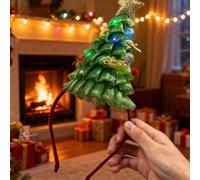 Christmas Headbands LED Santa Hat Christmas Tree Hair Bands Sequin for Holiday Party Accessoriess (Style 5 Hairband)