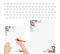 Christmas Header Paper - 50 Sheets of Holiday with Border Pattern, Christmas Party Header | For Writing Letters, Notes, Wedding Invitations and Greeting Cards