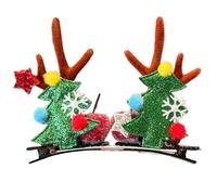 Christmas Headpiece Moose Hair Piece with Green Ornaments Add Fun and Festive Feeling During Holiday Events Christmas Themed Hair Accessories