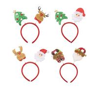 Christmas Headwears Set 4 Festival Headbands Portable Accessory Stylish For Colorful Yuletide Season Daily Use Lovely Christmas Decorations