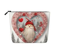 Christmas Heart Cosmetic Bag for Women- Portable Travel Organiser, Toiletry Bag with Zip Closure