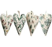 Christmas Heart Embroidery Kit - DIY Heart-Shaped Christmas Decoration,Christmas Embroidery Kit, Hand Embroidered Ornament Craft Kit,for Adults Beginners Starter (EFGH)