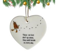Christmas Heart Hanging Ornament - I Wi-sh You Lived Next Door Christmas Ornaments | Christmas Ceramic Heart Hanging Pendant for Table Decorations School Bags Backpacks