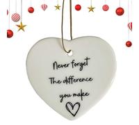 Christmas Heart Hanging Ornament - I Wi-sh You Lived Next Door Christmas Ornaments | Christmas Ceramic Heart Hanging Pendant for Table Decorations School Bags Backpacks