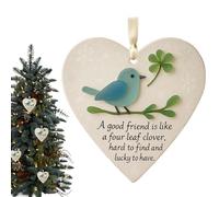 Christmas Heart-shaped Friendship Ornament | Four Leaf Clover Friend Gift | Acrylic Heart-Shaped Pendant Decor | Hangable Keepsake Decoration For Window Balcony Farmhouse Bedroom Wall Christmas Tree O