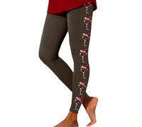 Christmas High Waisted Leggings for Women Red Wine Glass Print Plus Size Stretchy Gym Yoga Pants Soft Comfortable Tummy Control Leggings Elastic Slim Casual Christmas Trousers