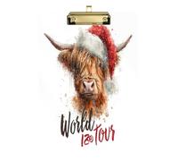 Christmas Highland Cow mini Clip Boards Hard Board for Teacher Portfolio clipboard Tabla para escribir con Clip Size 9 x 12