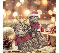 Christmas Highland Cow Ornament - Mum & Child