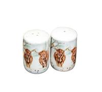 Christmas Highland Cows Salt & Pepper Shakers Ceramic Kitchen Condiment Pots Set