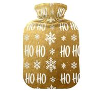 Christmas Ho Ho Ho Snowflake Hot Waterbottle with Soft Cover, 1L Hot Water Bags for Arthritis
